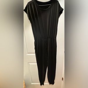 Black drawstring jumpsuit